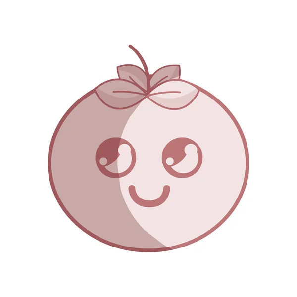 Silueta Kawaii Buen Pensamiento Tomate Vegetal Vector Ilustración — Vector de stock