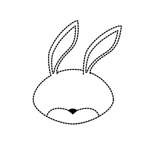 ドットで区切られた形のウサギ頭の野生のかわいい動物のベクトル図 — ストックベクタ