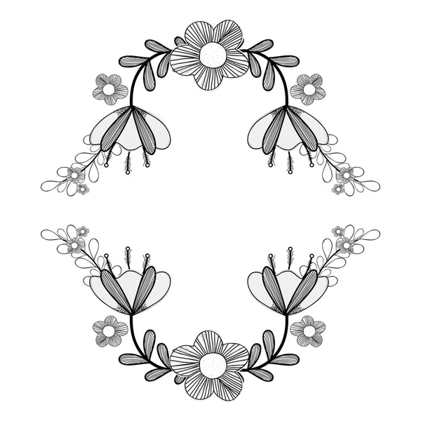 Fleurs Branches Décoration Design Illustration Vectorielle Image — Image vectorielle