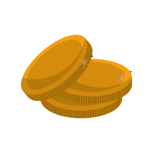 Metal Monedas Oro Dinero Vector Diseño Ilustración — Vector de stock