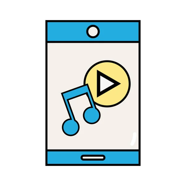 Smartphone Technologie Met Muziek Geluidspictogram Vectorillustratie — Stockvector