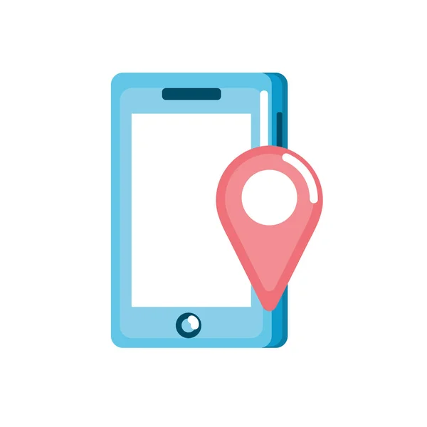 Smartphone Technology Location Map Symbol Vector Illustration — Stock Vector