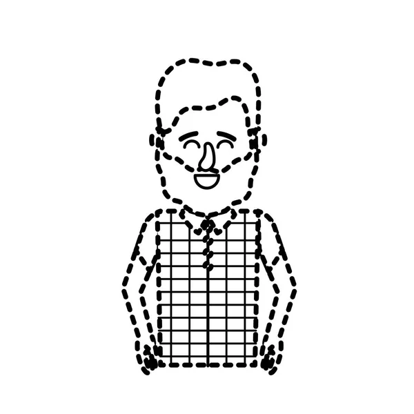 Kropkowane Kształt Cute Człowiek Fryzurę Ilustracja Wektorowa Projektowania Koszula — Wektor stockowy