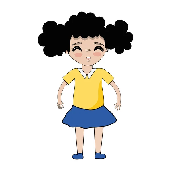 Chica Bonita Con Peinado Ropa Casual Ilustración Vectorial — Vector de stock