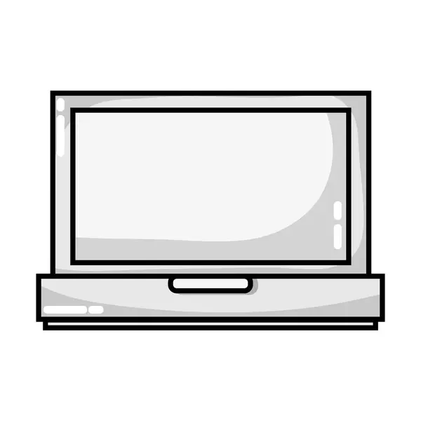 Skala Szarości Laptop Technologia Sprzęt Elektroniczny Ikona Ilustracja Wektorowa — Wektor stockowy