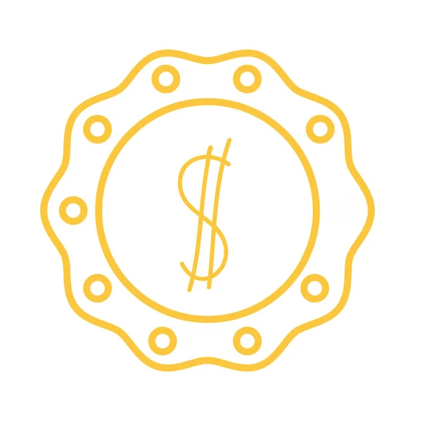 Silhouette Metal Emblem Money Sign Design Vector Illustration — Stock Vector