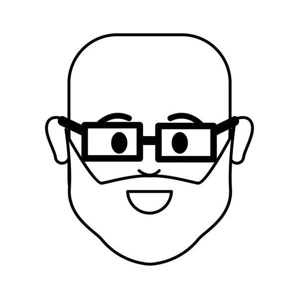 Figura Gente Hombre Cara Feliz Con Icono Gafas Vector Ilustración — Vector de stock