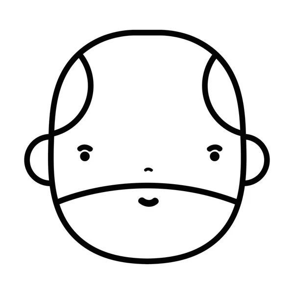 Línea Agradable Hombre Negocios Kawaii Avatar Vector Ilustración — Archivo Imágenes Vectoriales