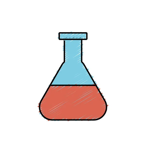 Erlenmeyer Şişesi Laboratuvar Kimyasal Tasarım Vektör Çizim Için — Stok Vektör