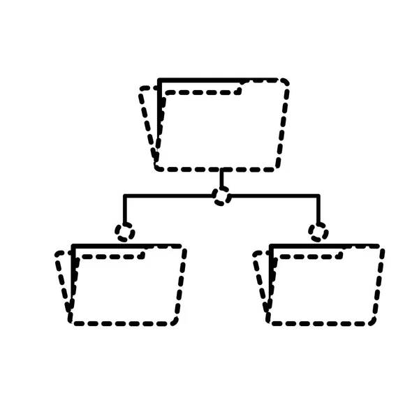 Illustration Vectorielle Serveur Centre Données Dossier Forme Pointillée — Image vectorielle