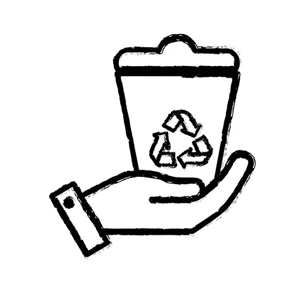 Фігура Рука Балончиком Переробки Навколишнє Середовище Векторні Ілюстрації Рука Балончиком — стоковий вектор