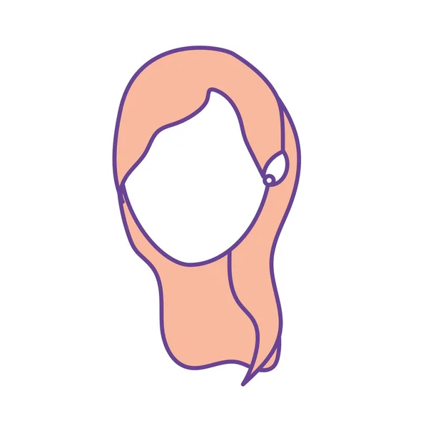 Социальный Аватар Женщина Прической Дизайн Векторной Иллюстрации — стоковый вектор