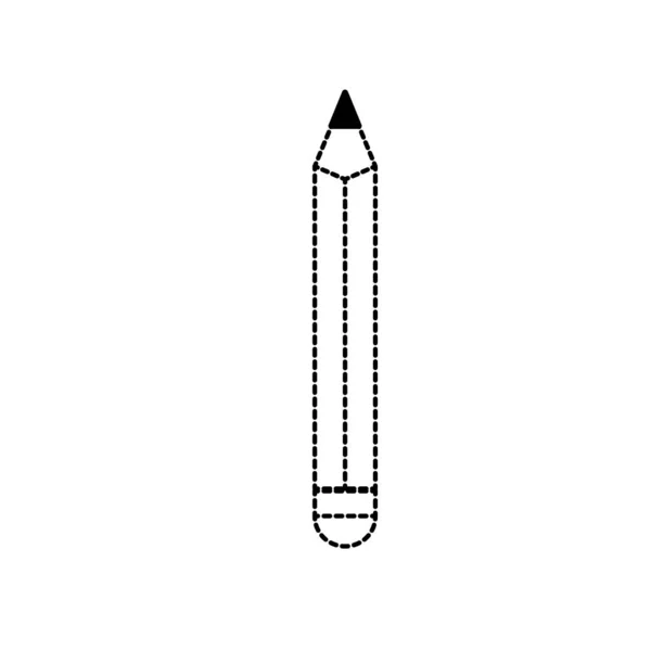 虚线形状铅笔学校工具对象设计向量例证 — 图库矢量图片