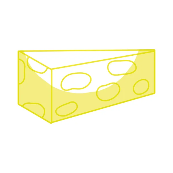 Silhouette Frischer Und Köstlicher Käse Mit Nährstoffbestandteilen Vektor Illustration — Stockvektor