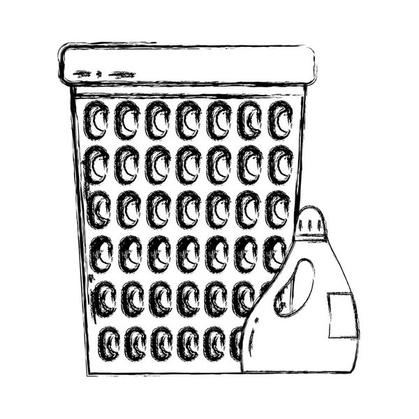 Rysunek Projektu Kosz Zmiękczacz Butelki Produktu Wektor Ilustracja — Wektor stockowy