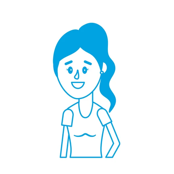 Silueta Mujer Con Peinado Blusa Diseño Vector Ilustración — Vector de stock