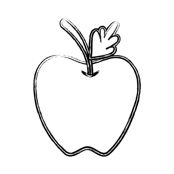 图美味的苹果水果与叶子 向量例证设计 — 图库矢量图片