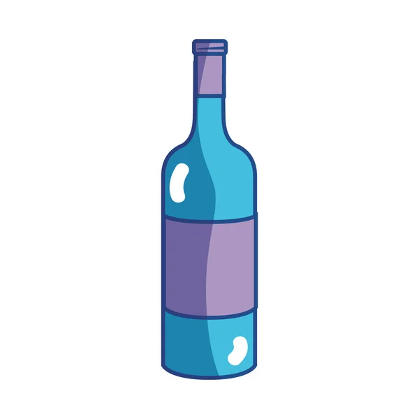 Fles Wijn Smakelijke Drank Pictogram Vectorillustratie — Stockvector