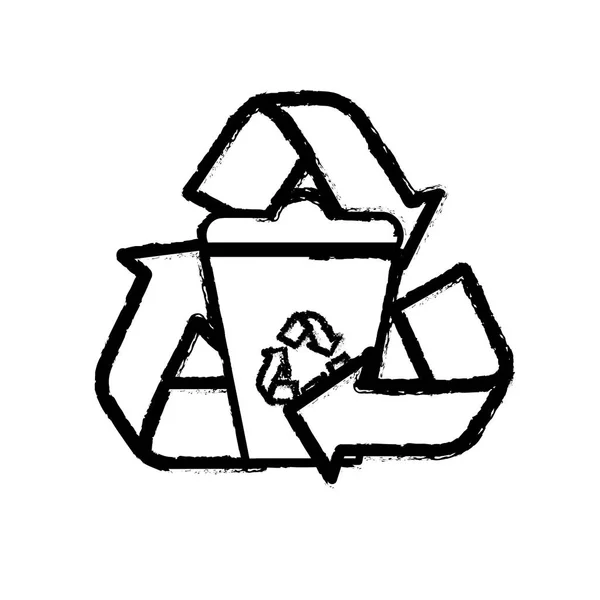 Figure Peut Recycler Avec Symbole Protection Environnement Autour Illustration Vectorielle — Image vectorielle