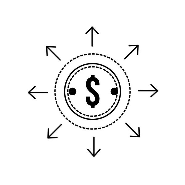 Decimale Vorm Financiën Coin Munt Contant Geld Vectorillustratie — Stockvector