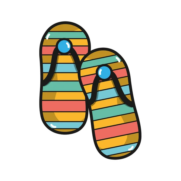 Casual Flip Flops Feet Clothes Vector Illustration — Stock Vector