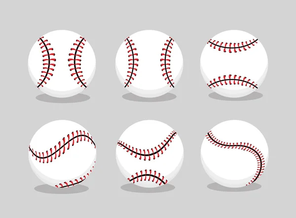 Set Baseball Ball Sport Illustrazione Vettoriale Squadra Professionale — Vettoriale Stock