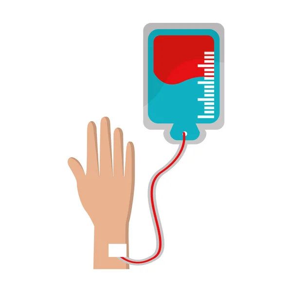 ベクトル イラストの人々 を助けるために献血を手します — ストックベクタ