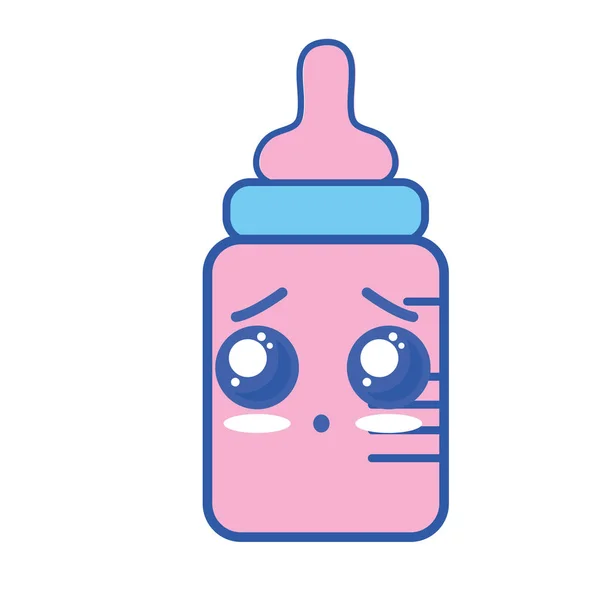 可愛いかわいいびっくり哺乳瓶ベクトル図 — ストックベクタ