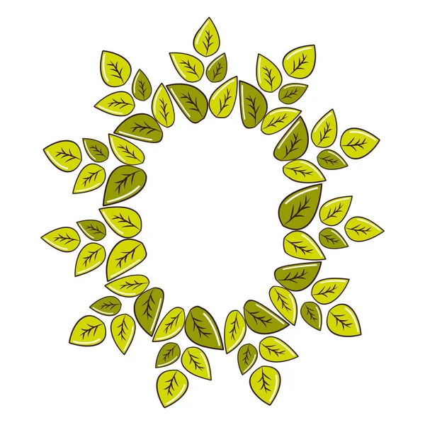 绿色圆生态叶 向量例证设计 — 图库矢量图片