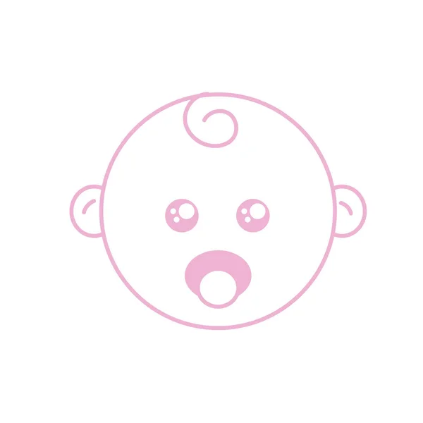 Silhueta Cabeça Bebê Com Design Acidificador Ilustração Vetorial — Vetor de Stock