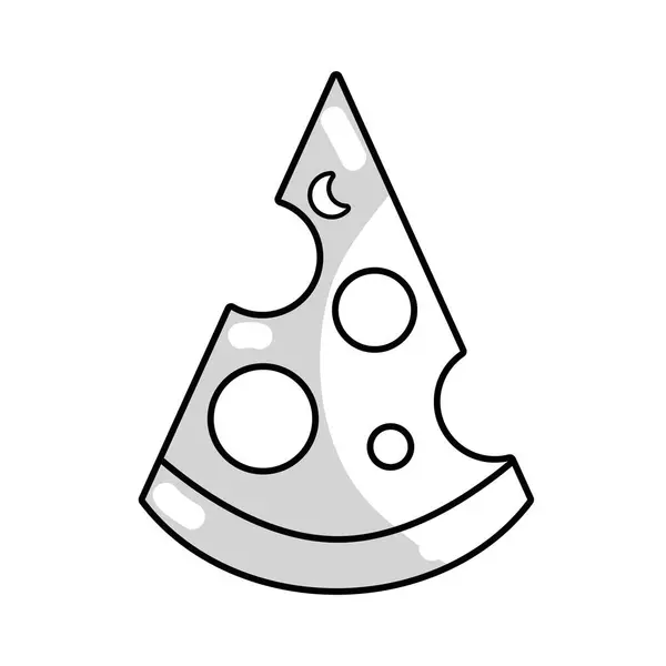Rad Läckra Slice Pizza Osund Snabbmat Vektorillustration — Stock vektor