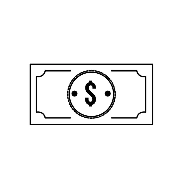 Linie Rechnung Dollar Cas Geld Währungsvektor Illustration — Stockvektor