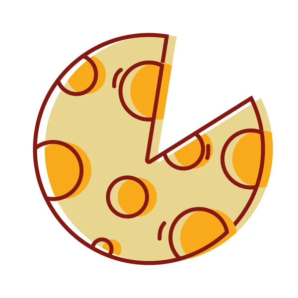 Lahodný Plátek Pizzy Potravin Vektorové Ilustrace — Stockový vektor