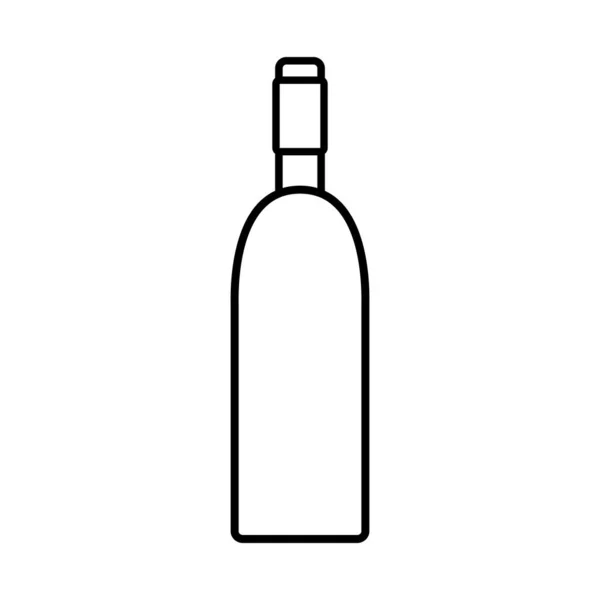 Figura Botella Vino Con Bebida Vidrio Diseño Ilustración Vectorial — Archivo Imágenes Vectoriales