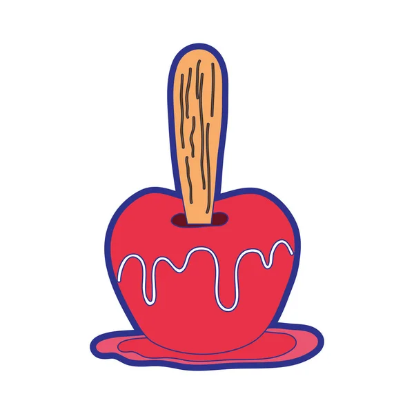 Deliziosa Caramella Mela Frutta Snack Vettoriale Illustrazione — Vettoriale Stock