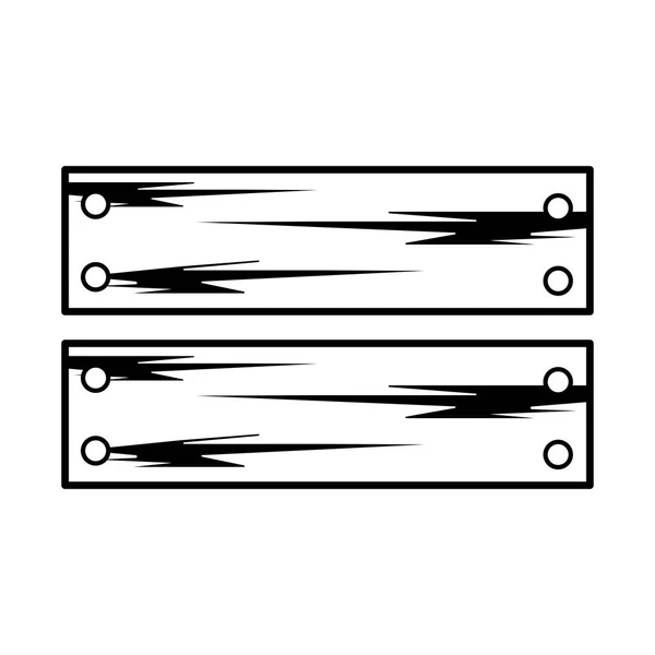 Ligne Planches Bois Avec Des Lacets Métalliques Dessin Vectoriel Illustration — Image vectorielle