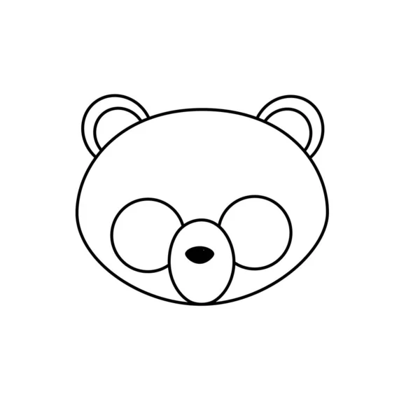 Ligne Panda Tête Sauvage Mignon Animal Vecteur Illustration — Image vectorielle