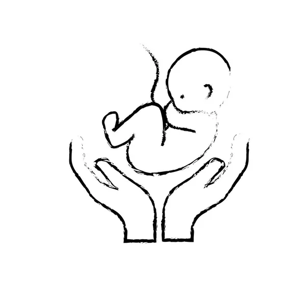 Figure Baby Umbilical Cord New Life Vector Illustration — стоковый вектор