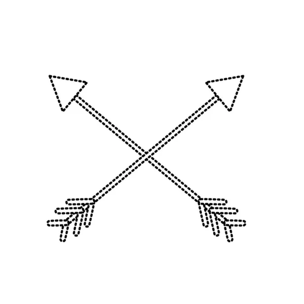 Διάστικτο Βέλος Σχήμα Στο Σταυρό Δείκτη Σχεδιασμό Εικονογράφηση Διάνυσμα — Διανυσματικό Αρχείο
