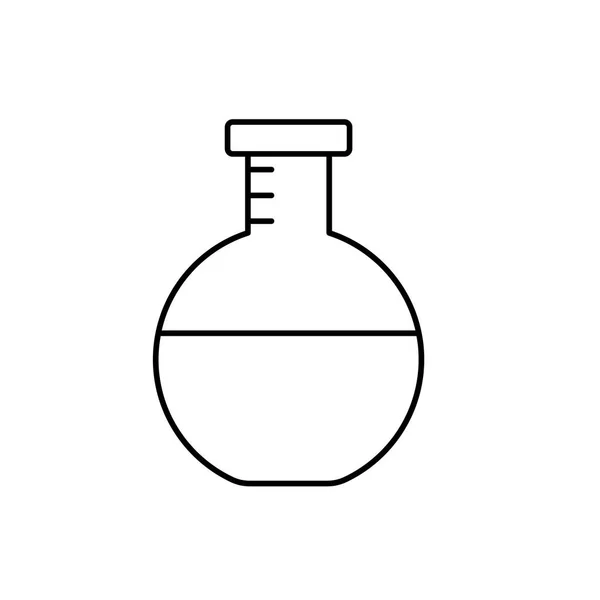 Línea Erlenmeyer Matraz Para Laboratorio Diseño Químico Vector Ilustración — Vector de stock