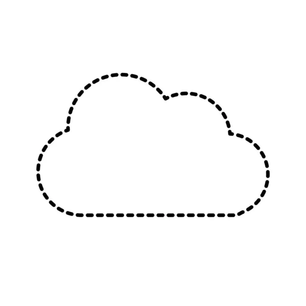 Διάστικτο Σχήμα Σχεδίασης Ωραίο Σύννεφο Πάνω Από Λευκό Φόντο Εικονογράφηση — Διανυσματικό Αρχείο
