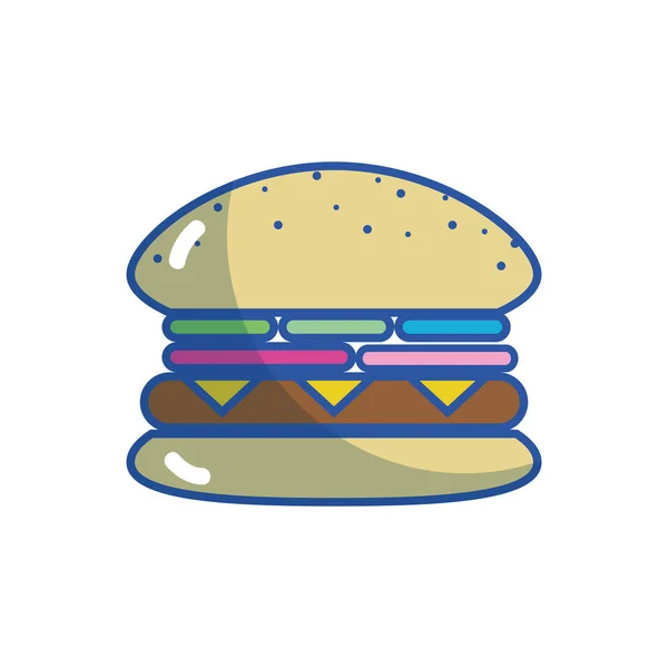 Ízletes Friss Hamburger Gyorsétterem Vektoros Illusztráció — Stock Vector