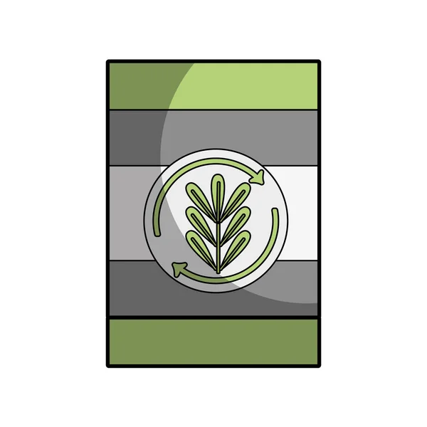 Tanque Con Símbolo Planta Ilustración Vector Cuidado Del Medio Ambiente — Vector de stock