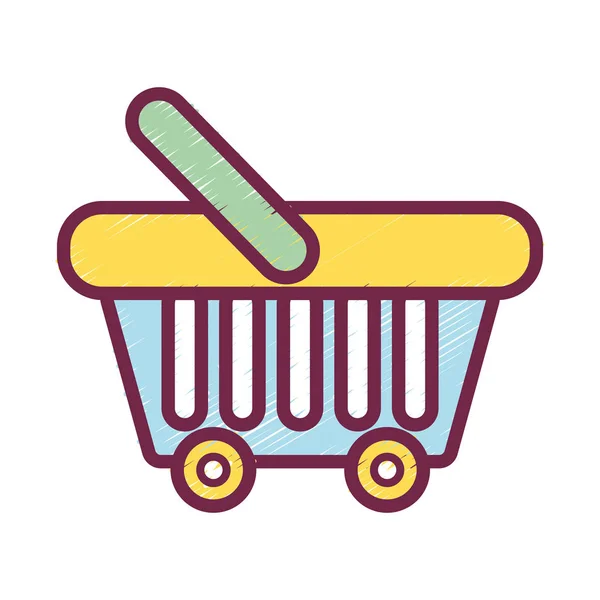 Supermarkt Warenkorb Element Produkte Kaufen Vektor Illustration — Stockvektor