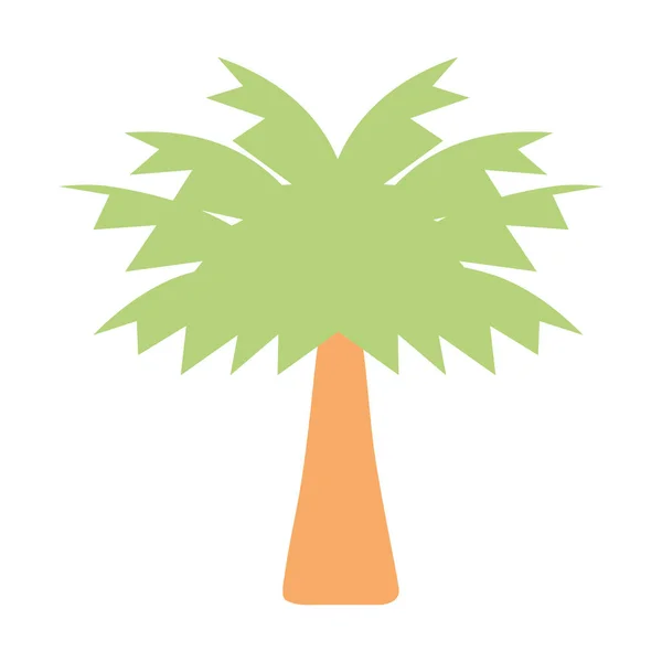 Palmboom Met Bladeren Vegetatie Vectorillustratie — Stockvector