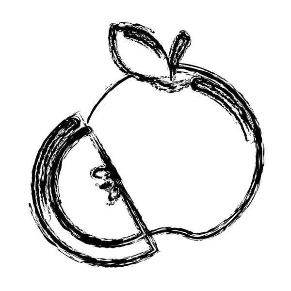Contour Apple Fruit Icon Stock Vector Illstration Design Image — Stock Vector