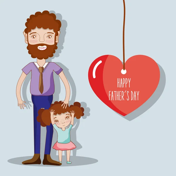 Guter Vater Spielt Mit Ihrer Tochter Vektor Illustration — Stockvektor