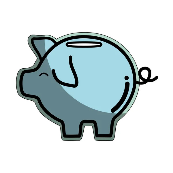 Schwein Symbol Sparen Geld Währung Vektorillustration — Stockvektor