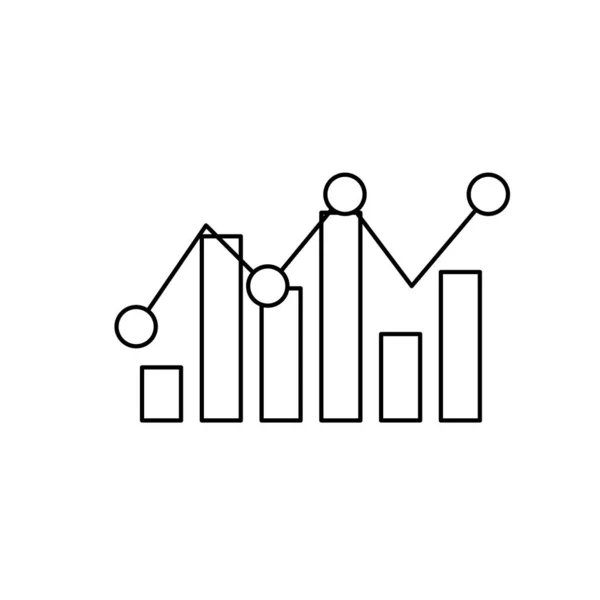 Lijn Statistieken Bar Diagram Gegevens Grafiekgegevens Vector Illustratie — Stockvector