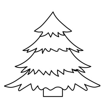 satır doğal çam ağacı dalları tasarım vektör çizim ile